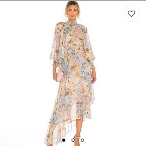 Astrid Floral Tiered Chiffon Dress L - NWT